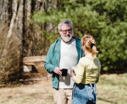 SECURE Act 2.0, image of man and woman talking outdoors